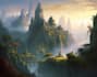 create environment concept art, fantasy landscape illustration