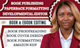 do book formatting, paperback formatting, kindle ebook formatting for amazon kdp