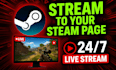 livestream your game to your steam page for 24 hours