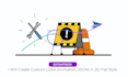 create custom lottie animation or json in 2d flat style