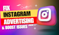 fix issues with instagram ad account advertising and boost errors