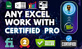 create excel dashboards, pivot tables, and formulas