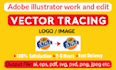 do vector tracing, redraw logo, convert image to vector