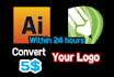 convert simple logo, to vector svg, dwg, dxf in 2 hours
