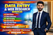 data entry, data collection, web scraping, data mining, copy past, web reseach