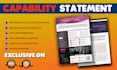 design a professional and effective capability statement with flyer