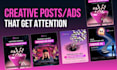 design professional social media post templates for instagram and facebook