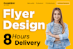 do custom business and event flyer designs on time