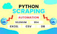 do custom python web scraping and web automation