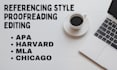 do proofreading, references, citations in apa, harvard