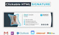 design an HTML email signature with clickable elements to enhance its function