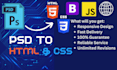 convert your PSD design into HTML CSS website in 24 hours