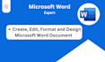 do professional microsoft word document formatting, editing, and design expert