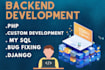 develop your web backend php,sql,api, and fix bugs