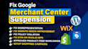 fix google merchant center suspension, fix feed error