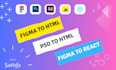 convert figma to html, psd to html, xd to html, figma to react website design