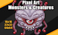 create handmade monsters in pixel art