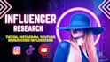 research responsive niche based influencers