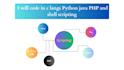 code in c, python, java, PHP scripting