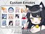 draw cute anime twitch emote, sub badges, discord