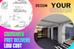 draw 2d architectural plan, house plan, and landscape