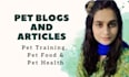 write SEO pet blog posts on food and dog training