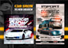 design creative car show and car wash flyer, leaflet and detailing price list