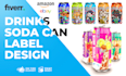 design premium energy drink packaging label