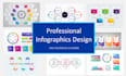 design professional timeline business infographics, flowcharts and pie charts