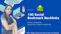 do 150 manual social bookmarking SEO backlinks link building service