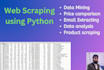 build python web scraper for data scraping