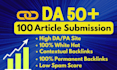 create 100 article submission contextual backlinks with high da sites