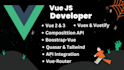 do vuejs frontend development with vuetify, vuex, tailwind