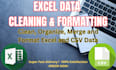 clean, organize, merge and format excel and CSV data