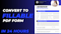 convert the document to a fillable PDF form