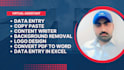 data entry virtual assistant,  logo design, pdf covert