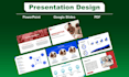 design business pitch deck presentation in powerpoint, google slides
