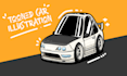 draw your car with chibi cartoon tooned style