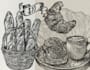 draw foods and beverages vintage sketch illustration