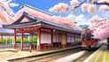 create an anime background, game art 2d