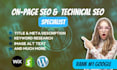 optimize onpage and technical SEO for wordpress, shopify, wix website rank