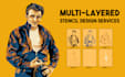 design image into multi layered stencil portrait vector art
