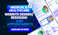 do medical website design redesign in figma for hospitals, and clinics