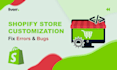 debug shopify theme design bugs, liquid coding