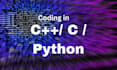 do c cpp java python and data structure program projects and small tasks