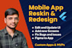do reskin, redesign or ui modifications on your mobile app