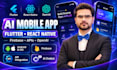 develop ai mobile apps with flutter or react native, firebase and apis