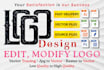 fix edit modify redesign logo design, convert files and do manual vector tracing