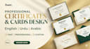 design professional arabic, english and urdu  certificate and card design