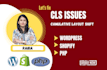 fix cls, visual stability issues shopify, wordpress without any layout channging